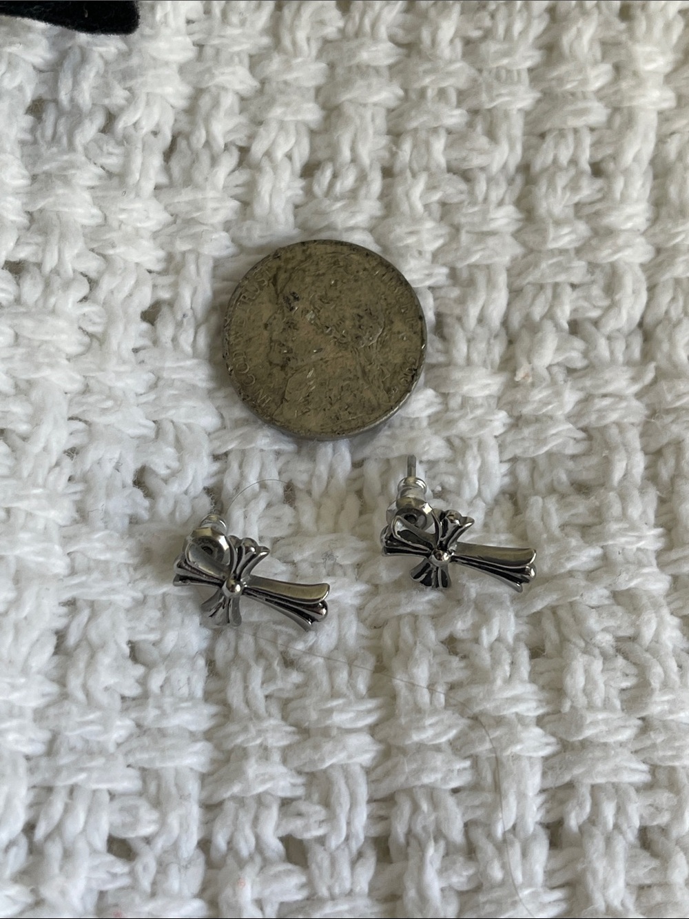 Sterling Silver Cross Earrings - Picture 4 of 4